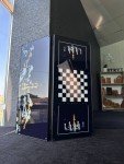 Luxury Glass Backgammon & Chess Set with Metal Pieces