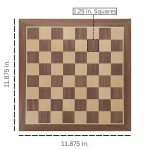 Classic Walnut Wooden Chess Board - 11.875 Inches
