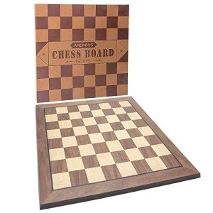 Wooden 15-Inch Chess Board for Beginners and Adults