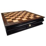 Vada Medium Burl Wood Chess Board with Drawer