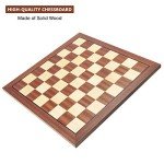 17-Inch Wooden Tournament Chess Board with Rules