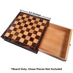Vada Medium Burl Wood Chess Board with Drawer
