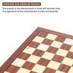 17-Inch Wooden Tournament Chess Board with Rules