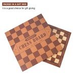 Wooden 15-Inch Chess Board for Beginners and Adults