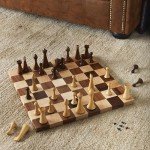 Walnut and Maple Wood Chess Board - 17 Inch