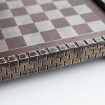 17.25" Tan & Brown Fortress Chess Set