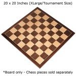 Extra Thick 20" Tournament Chess Board - Walnut & Maple