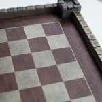 17.25" Tan & Brown Fortress Chess Set