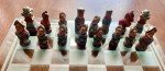 Unique Vintage Crusaders vs. Native American Chess Set