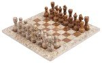 Fossil Coral Marble Chess Set for Travel