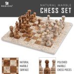 Fossil Coral Marble Chess Set for Travel