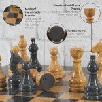 Elegant Black and Gold Marble Chess Set - 15