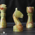 White and Green Onyx Marble Chess Set - 12
