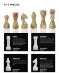 White and Green Onyx Marble Chess Set - 12