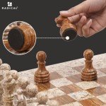 Fossil Coral Marble Chess Set for Travel