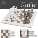 Elegant White and Grey Marble Chess Set 15