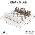 Elegant White and Grey Marble Chess Set 15