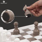 Elegant White and Grey Marble Chess Set 15