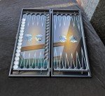 Luxury Glass Backgammon & Chess Set with Metal Pieces