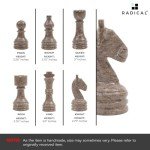 Elegant White and Grey Marble Chess Set 15