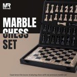 Oceanic Black Marble Chess Set with Storage Box