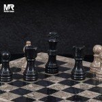 Oceanic Black Marble Chess Set with Storage Box