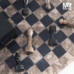 Oceanic Black Marble Chess Set with Storage Box