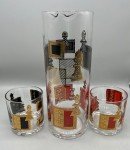 Vintage Martini Pitcher Chess Set with Glasses