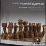 Red and Coral Marble Chess Set - 12 Inches