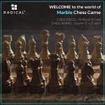 Red and Coral Marble Chess Set - 12 Inches