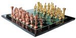 Elegant Black Marble & Malachite Chess Set
