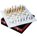 Elegant Green Onyx Marble Chess Set with Box