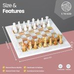 Elegant Green Onyx Marble Chess Set with Box