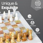 Elegant Green Onyx Marble Chess Set with Box