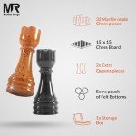 Elegant Black and Gold Marble Chess Set
