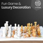 Elegant Green Onyx Marble Chess Set with Box