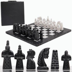 Marble Chess Set with Storage Box - 15 Inches