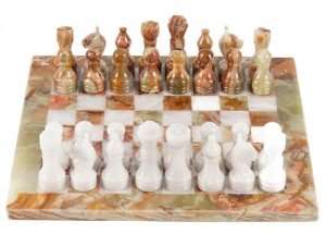 12-Inch Green Onyx Marble Chess Set