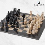 15" Marble Chess Set with Storage Box - Black & Coral