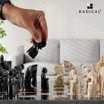 15" Marble Chess Set with Storage Box - Black & Coral