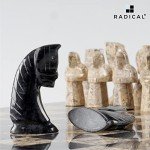 15" Marble Chess Set with Storage Box - Black & Coral