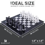 Marble Chess Set with Storage Box - 15 Inches