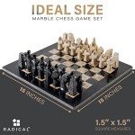 15" Marble Chess Set with Storage Box - Black & Coral