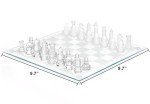 Modern Clear Glass Chess Set with Frosted Pieces