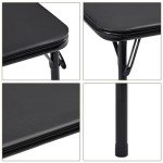 VECELO Folding Card Table and Chair Set – Black