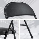 VECELO Folding Card Table and Chair Set – Black
