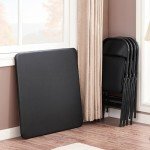 VECELO Folding Card Table and Chair Set – Black
