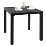 Small Black Metal Bistro Table for Indoor/Outdoor Use