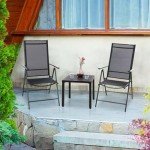 Small Black Metal Bistro Table for Indoor/Outdoor Use
