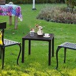 Small Black Metal Bistro Table for Indoor/Outdoor Use